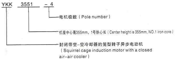 YKK系列(H355-1000)高压YJTFKK4001-8三相异步电机西安泰富西玛电机型号说明